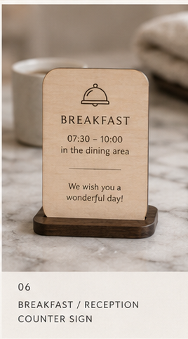 Breakfast / Reception Counter Sign concept preview